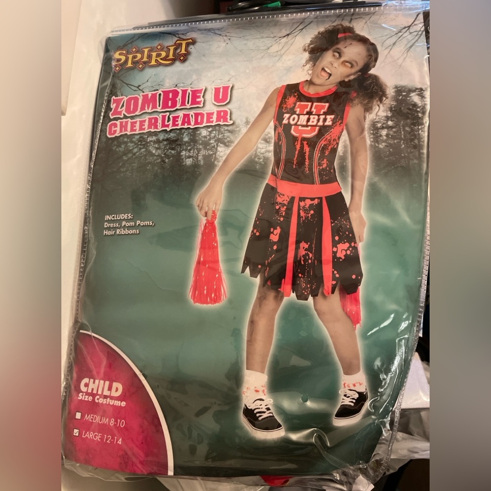 New Spirit Zombie U Cheerleader Halloween Costume 12-14